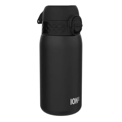 Obrázek Ion8 Dětská láhev na pití, ušlechtilá ocel 400 ml, zabezpečený proti protékání, otevírání jednou rukou, bezpečné uzavírání, lze mýt v myčce, sklopné víčko, snadné čištění, dlouhá životnost a odolnost