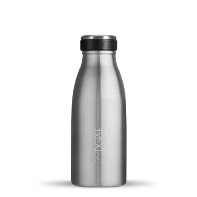 Obrázek 720DGREE Láhev na pití z ušlechtilé oceli &quot;milkyBottle&quot; 350 ml perfektní pro děti, neobsahuje BPA, zabezpečená proti vytečení, vhodná oxid uhličitý malá termoláhev perlivé perličky,