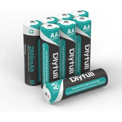 Obrázek Dlyfull aa akumulátor 2800 mAh dobíjecí 8 ks baterií, 1,2 V NiMH nízké samovybíjení, předem nabité baterie