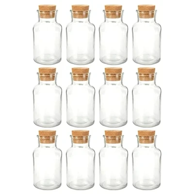 Obrázek Schramm® Sklenice na koření 150 ml, kulaté, 10,3 x 5,8 cm, volitelné 6, 12 nebo 24 kusů s korkovým uzávěrem vč. etiket, různé počty volitelných úložných sklenic, velikost: