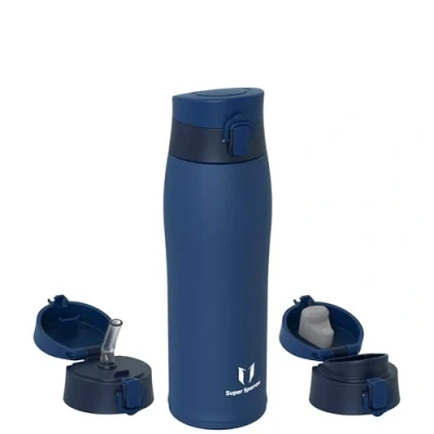 Obrázek Super Sparrow Láhev na pití ušlechtilá ocel 18/8 pohárek 750 ml bez BPA, zabezpečený proti protékání, termopohárek sport, cesty, do školy, outdoor, kanceláře, doma