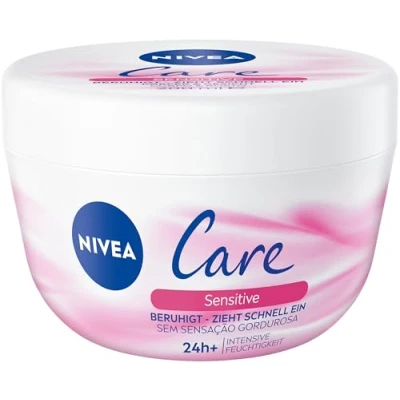 Obrázek NIVEA Care Sensitive, krém na tělo a obličej, 3 x 200 ml kelímek
