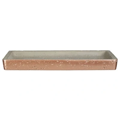 Obrázek Premier Housewares Neptune Bad Tablett, Beton, Grau/Kupfer, 14 x 25 3 cm