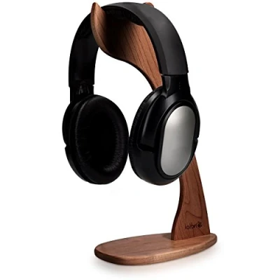 Obrázek kalibri držák na sluchátka stojan univerzální ze dřeva herní headset On Ear Headphone Stand v ořechovém dřevě