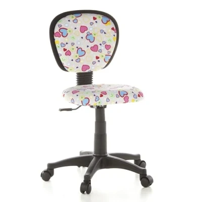 Obrázek hjh OFFICE dětská otočná židle 670170 Kiddy Top ze síťoviny, srdce/květiny, kancelářská s opěradlem, výškově nastavitelná