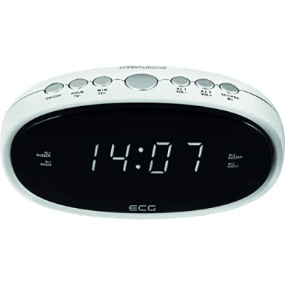 Obrázek ECG RB 010 White Radiobudík FM Tuner; 10 předvoleb; digitální hodiny/budík; buzení rádio/budíkem; funkce odložený čas buzení; časovač vypnutí bílý, 1
