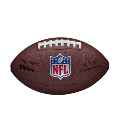 Obrázek Wilson American Football NFL DUKE REPLICA, smíšená kůže, oficiální velikost, hnědá, WTF1825XBBRS