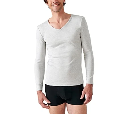Obrázek Damart Pánské tričko Col V Maille Interlock Thermolactyl Thermal Top, Šedý melír