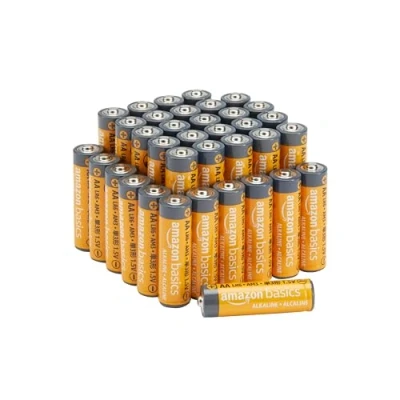 Obrázek Amazon Basics Výkonné AA alkalické baterie, životnost 10 let, snadno otevíratelné výhodné balení, balení 36 ks