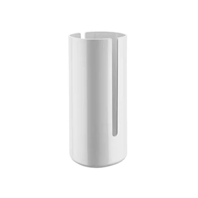 Obrázek Alessi Birillo PL18 W designová nádoba na toaletní papír z termoplastické pryskyřice a PMMA, bílá, D 15 cm, Š V 31 cm