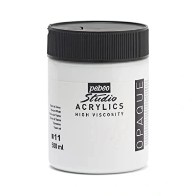 Obrázek Pébéo Acryl Fine Studio bílá akrylová barva bílý akryl titanová 500 ml