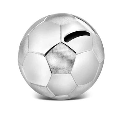 Obrázek Pokladnička fotbal 8,5 x 8 cm postříbřená