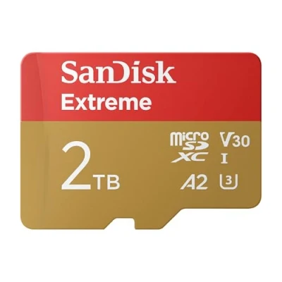 Obrázek SanDisk Paměťová karta Extreme microSDXC UHS I 2 TB + SD adaptér, (pro smartphony, akční kamery nebo drony, přenos až 240 MB/s, 4K UHD) RescuePRO Deluxe, I, U3, V30