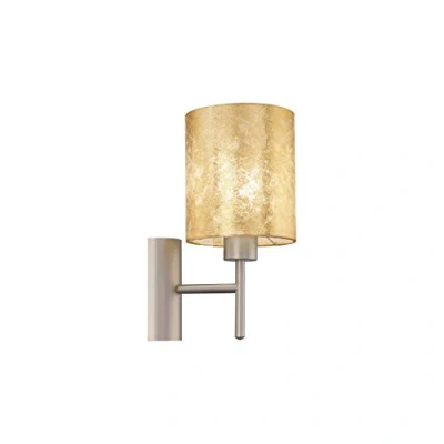 Obrázek EGLO Nástěnná lampa Viserbella, 1 žárovkové nástěnné svítidlo vintage, uvnitř z oceli a textilu, do obývacího pokoje, chodby v šampaňském, zlaté, objímka E27