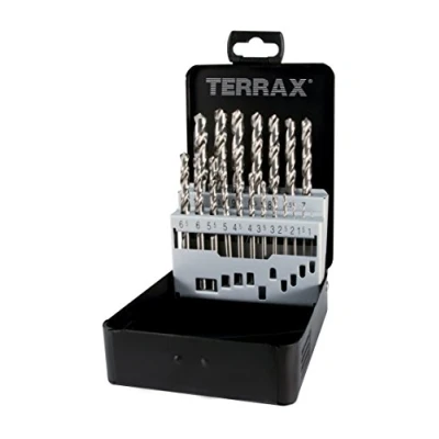 Obrázek Terrax by Ruko A214214 Spirálový vrták sada Geschl. 19 dílů ocelový plech Kazeta
