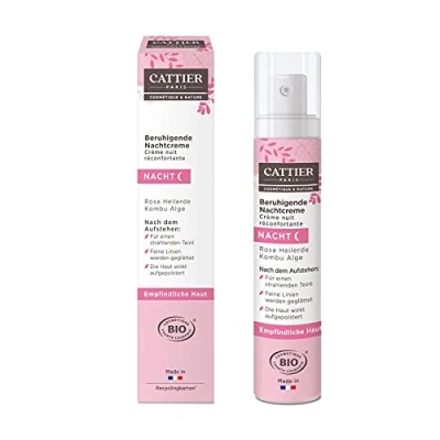 Obrázek Uklidňující noční krém Cattier, léčivá růže, citlivá pokožka, přírodní kosmetika, 50 ml