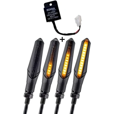 Obrázek Simda pro Led motocykl blinkr E Mark s relé efekt běhu skútr běžící světlo sekvenční černá univerzální čtyřkolka ATV jízdní super vzhled a krásná světlá zkouška vody