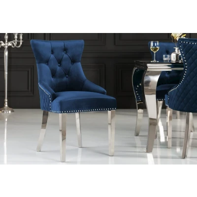 Obrázek Chesterfield jídelní židle 2 ks FRIXON Dekorhome Modrá