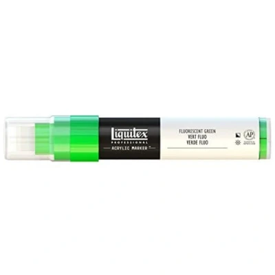 Obrázek Liquitex 4610985 Professional Paint Marker, akrylový popisovač s vysoce pigmentovanou akrylovou barvou na bázi vody pro vnitřní a venkovní použití, široká špička zelená fluorescenční
