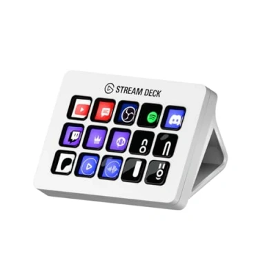 Obrázek Elgato Streamová deska MK.2 White studiový ovladač, 15 maker, spuštění akce v aplikacích a softwaru jako OBS, Twitch, YouTube další, pro Mac PC