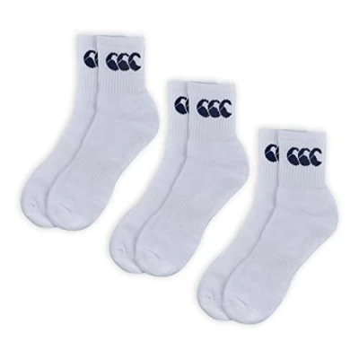 Obrázek Canterbury Unisex Crew 3 Pack Socken, weiß/Marineblau, M