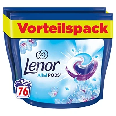 Obrázek Lenor Univerzální prací prostředek Allin1 Kapsle Aprilfrisch 76 pracích dávek, hygienické hloubkové čištění a dlouhotrvající svěžest