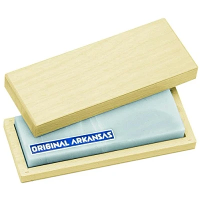 Obrázek Herbertz Unisex Adult pravý arkansas kámen 10 x 4 cm v dřevěné krabičce, vícebarevný, M