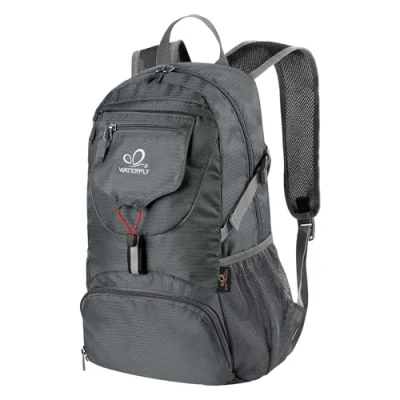 Obrázek WATERFLY Ultralehký skládací malý batoh: 20 l lehký sbalitelný turistický batoh na denní nošení trekingový outdoor sportovní cestovní pro muže a ženy