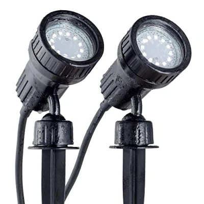 Obrázek B.K.Licht 2dílná sada venkovních LED zahradních reflektorů s kolíkem do země a držákem na zeď, otočný, teplá bílá, venkovní lampa, zahradní osvětlení, lampy pro svítidlo,