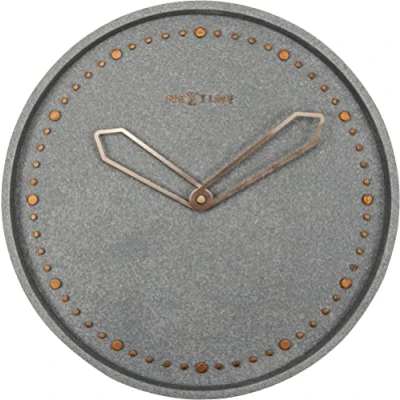 Obrázek NeXtime Nástěnné hodiny &quot;CROSS&quot;, tiché, kulaté, kamenné/kovové, šedé, Ø 35 cm