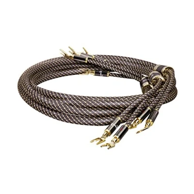 Obrázek Dynavox kabel hlasitosti Black Line, pár, flexibilní prémiový High End s kvalitními banánkovými konektory, konfekcionovaný, barva černá, délka 2 m
