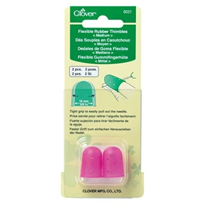 Obrázek Clover 6031 Flexibilní Rubber Thimbles středně velký náprstek, růže, OS, 2 kusy