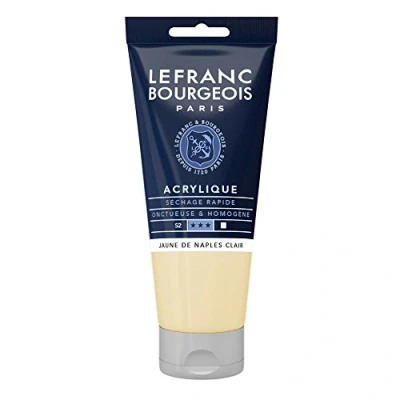 Obrázek Lefranc Bourgeois akrylová barva 300400 Fine Neapolově žlutá světlá, 80 ml tuba, krémová na vodní bázi, rychleschnoucí, stálá světle, voděodolná
