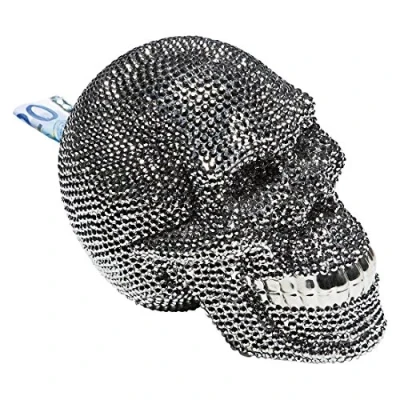 Obrázek Kare Designová pokladnička Skull Crystal, pokojová dekorace, doplněk, stříbrná, 16x14x20,5 cm