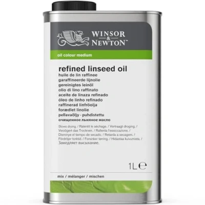 Obrázek Winsor &amp; Newton 3053748 Čištěný lněný olej, zvyšuje lesk a průhlednost olejových barev, 1litrový kanystr