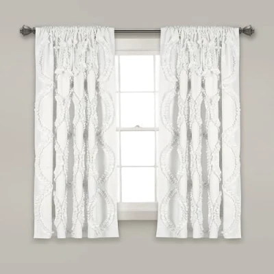 Obrázek Lush Decor Avon Fenstervorhang Sydney Überwurf Decke, Polyester, Weiss/opulenter Garten, 54&quot; W x 63&quot; L (Pack of 1)