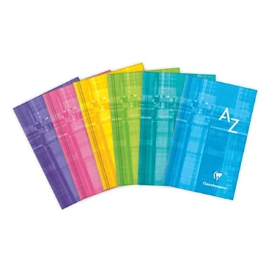 Obrázek Clairefontaine 9589C slovník / adresář 7,5 x 12 cm s tvrdou deskou, 96 listů čtverečkovaných 90 g, vazba z kartonu je kašírovaná a lesklá, barevně tříděné, 1 kus