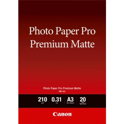 Obrázek Canon Fotopapír PM 101 Premium matný DIN A3, 20 listů (210 g/qm) pro inkoustové tiskárny, 2028049