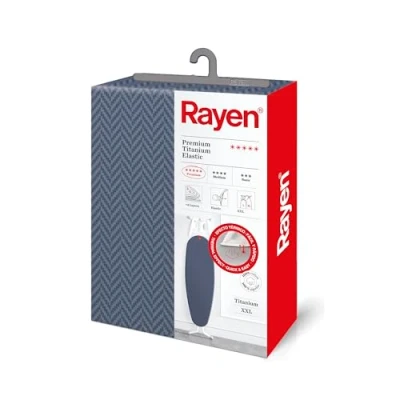 Obrázek Rayen Univerzální potah na žehlicí prkno elastický 4 vrstvy: pěnová hmota, 100% bavlněná tkanina, titanová kvalita série Premium XXL Rozměry: 150 x 55 cm tmavě modrá