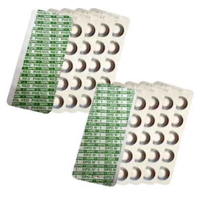 Obrázek harren24 Testovací tablety pro zkoušečka zimnice (Rapid) chemickou analýzu vody hodnoty pH (Phenol Red) a volného chlóru (2 x 50 kusů)