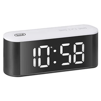Obrázek Trevi Reloj Despertador EC 883 BL Blanco Negro Uhr