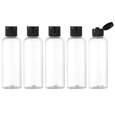 Obrázek Toureal 100ml sada cestovních lahví s klopou (5 kusů) Prázdné dávkovače plastová láhev, lahvičky na plnění kosmetiky nálevkou (transparentní)