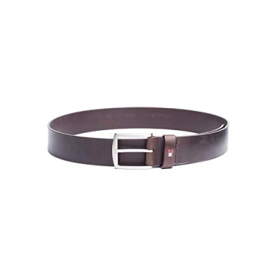 Obrázek Tommy Hilfiger Kožený pásek NEW DENTON 4 cm široký středně modrý, Hnědá (testa di moro)