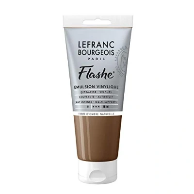 Obrázek Lefranc Bourgeois 300602 Flashe akrylová barva &amp; vinylová barva, vysoce pigmentovaná, elastická, stálá na světle, odolná proti stárnutí, matná, pro vnitřní i venkovní použití, 80 ml tuba přírodní Umbra