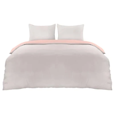 Obrázek Utopia Bedding Ložní prádlo sada 200 x povlečení z mikrovlákna cm + 2 povlaky na polštář 80 šedá/růžová