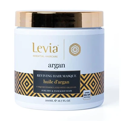 Obrázek Levia Argan Nourishing Mask Obnovuje vitalitu vlasů Vlhkost a posilování hladké hedvábné vlasy Arganový olej Vhodné pro suché &amp; poškozené Cruelty free 500 ml