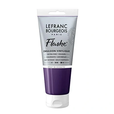 Obrázek Lefranc Bourgeois 300508 Flashe akrylová barva &amp; vinylová barva, vysoce pigmentovaná, elastická, stálá na světle, odolná proti stárnutí, matná, pro vnitřní i venkovní použití, 80 ml tuba dioxazin fialová