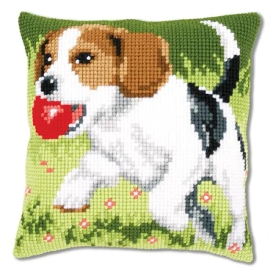 Obrázek Vervaco PN 0148429 pro 0157066 vyšívání křížkovým stehem polštář Beagle Vorgedruckt, Stramín, Bílá, 40 x 0, 30 cm