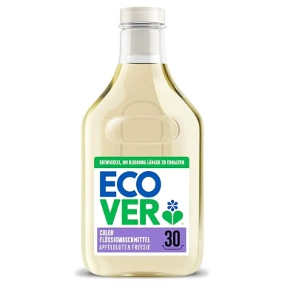 Obrázek Ecover prací prostředek Color Apfelblüte &amp; frézie, 30 pracích dávek, na barevné prádlo pro zachování a ochranu oblečení, 1,5 l