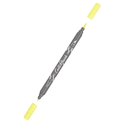 Obrázek ONLINE Calli.Brush Pen s dvojitým hrotem, štětcem a kaligrafickou špičkou, ruční psaní štětcových per v různých barvách, pestrý Bullet Journal tužky pro kaligrafii, akvarel, barva: vanilka